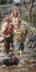 Children with Turkeys