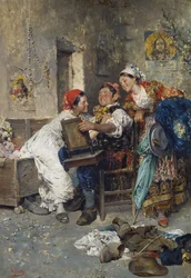 Gypsies, man with two women
