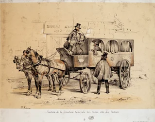 Car of the Post Office (Lithography by Adam, c.1840)