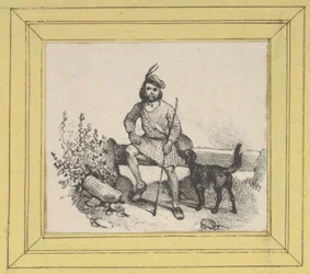 Man Sitting with a Dog