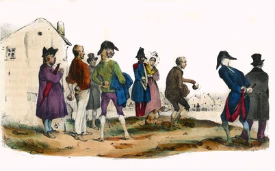 Martin, the ball player. In “Album Grotesque, Choices of Outstanding Types”, illustrations by Victor Adam, Paris, circa 1850.