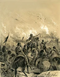 The Gauls took Rome after the Battle of Allia in 390. Engraving by Victor Adam (1801-1866) in the book France in the Middle Ages published by the Ardant brothers in the middle of the 19th century