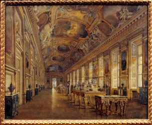 View of the Great Gallery of Apollon at the Musee du Louvre in 1880