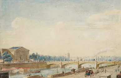 View of the Pont de la Concorde and the Palais Bourbon in Paris