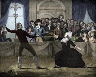 Fencing Match Between Mademoiselle La Chevaliere D