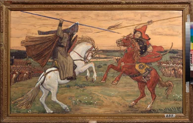 Single Combat of Peresvet and Temir Murza on the Kulikovo Field in 1380