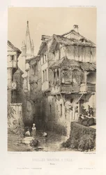 Picturesque Architecture or Monuments of the 15th and 16th Centuries: Castles of France of the 15th and 16th Centuries: Pl. 10, Old Houses in Tulle (Correze)