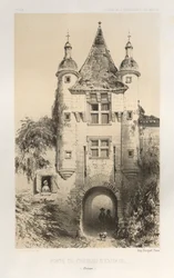 Picturesque Architecture or Monuments of the 15th and 16th Centuries: Castles of France of the 15th and 16th Centuries: Pl. 7, Gate of the Château d