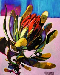 Colorful Protea Abstract