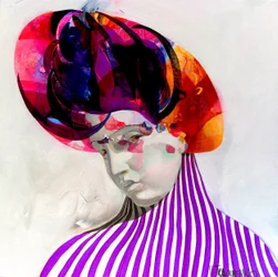 Colorful Striped Portrait
