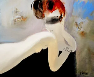 Red Haired Blindfold Portrait