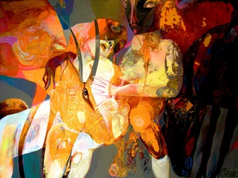 Vibrant Tribal Animal Encounter