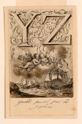 Design for the Letters Y and Z of a Primer: Yacht/Zephir (Yachts Driven by Zephyrs)