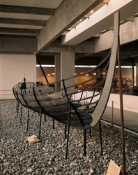 Viking ship (drakkar or Langskip) found in the Roskilde fjord, Denmark, c. 1030