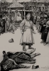 Illustration to the Poem The Song of the Merchant Kalashnikov by M. Lermontov