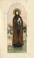 Saint Euphrosyne of Polatsk Study for frescos in the St Vladimirs Cathedral of Kiev