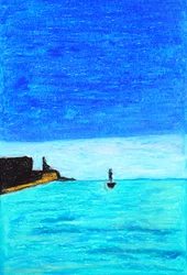 Vibrant Blue Seascape