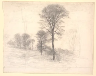 Landscape with Scattered Trees. "Ryet" by Farum Lake