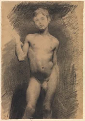 Standing Nude Boy. Model Study