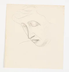 Female Portrait in Three-Quarter Profile, Bent to the Left