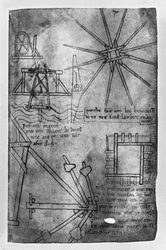Various Engines and Instruments: Under Water Sawing Machine for Piles, Wheel Embrasure, Straightening Up Strut for Leaning House, Short Wooden Pieces Assembling Model (facsimile copy)