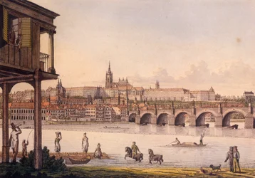 View of the Little Quarter and Prague Castle Hradcany from Papouek