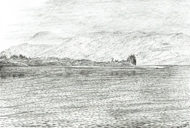 Duart castle from a ferry, 2007