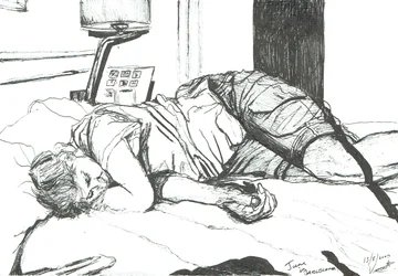 Jane asleep in Barcelona, 2002