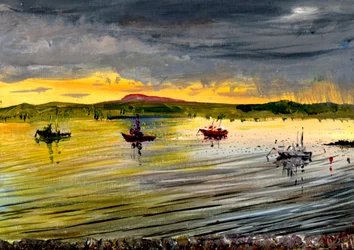 On Holy Island at Sunset