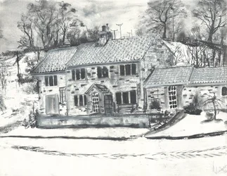 Osmotherley Buildings in Winter Snow
