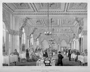 The Coffee Room in the London Bridge Railway Terminus Hotel, Bermondsey, London, 1860