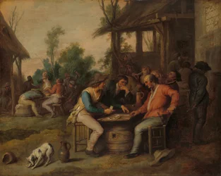 Two Men at Cards Outside a Country Inn, c.1650