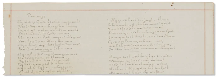 Autograph Manuscript, Transcriptions of Biblical Texts in Dutch