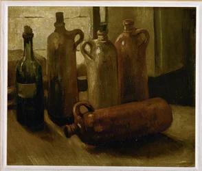 Still-Life with Five Bottles