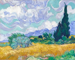 Wheatfield with Cypresses