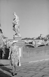 Model Posing on the Santa Trinita Bridge in Florence During a Photo Shoot, 2-3 June 1941