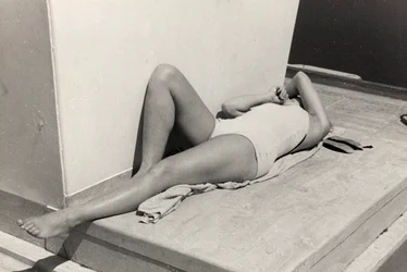 Sunbather on Board the Cruise Ship 
