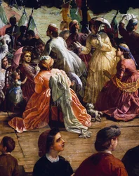 Vittorio Emanuele II at inauguration of monument to Dante in Piazza della Signoria in Florence in 1865 (detail)