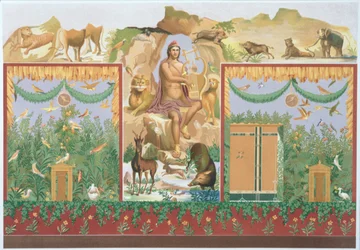 Orpheus Taming the Animals, Reconstruction of a Fresco from Pompeii