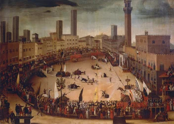 Bull Hunting in Piazza del Campo in 1546