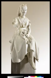 Portrait of Marquise Virginia Busti Porro as a young Girl or Young lady offering a flower