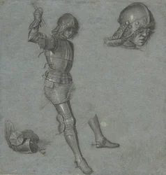 Studies of a Seated Youth in Armor