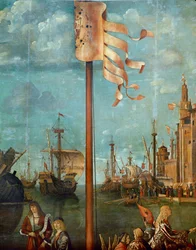 The Meeting of Ursula and Her Fiance Ereo: Ships and Flags