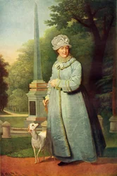 Portrait of Katherine II in the Tsarskoye Selo Park