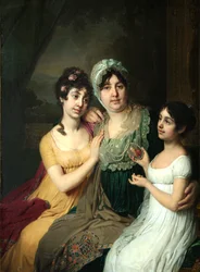 Portrait of Countess Anna Bezborodko with her daughters Lyubov and Cleopatra, 1803