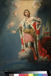 Depiction of the Russian national hero Alexander of the Neva, also Alexander Nevsky (1220-1263), Prince of Novgorod, 1757-1825, State Tretyakov Gallery, Moscow