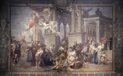 Curtain in the National Theatre, Prague, Czech Republic