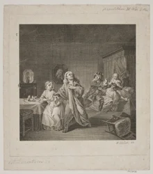 Maternity Room III. Act 6. Scene. Engraving after Lorenzen