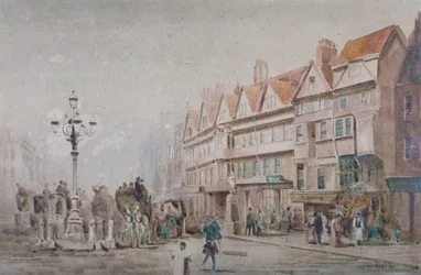 View east along the south side of Holborn and Stable Inn, London