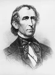 Portrait of John Tyler, American lawyer and politician who served as 10th President of United States from 1841 to 1845, engraving after daguerreotype